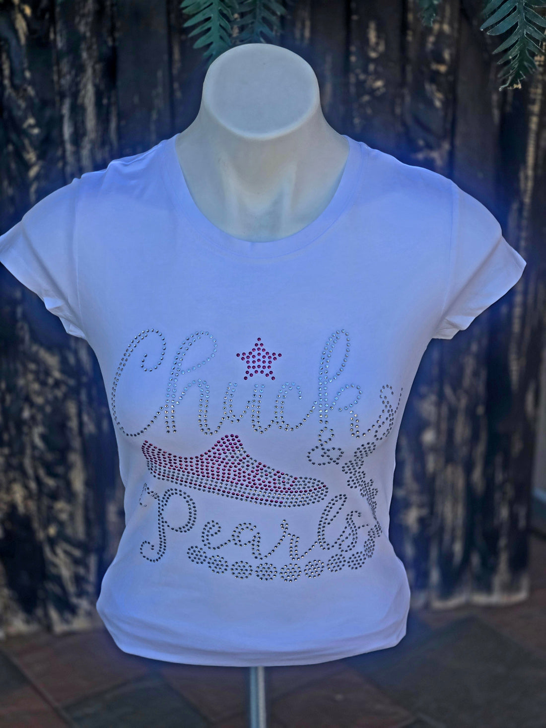 Chucks & Pearls Graphic Studded Tee