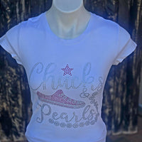 Chucks & Pearls Graphic Studded Tee