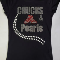 Chucks & Pearls Graphic Studded Tee