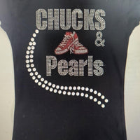 Chucks & Pearls Graphic Studded Tee